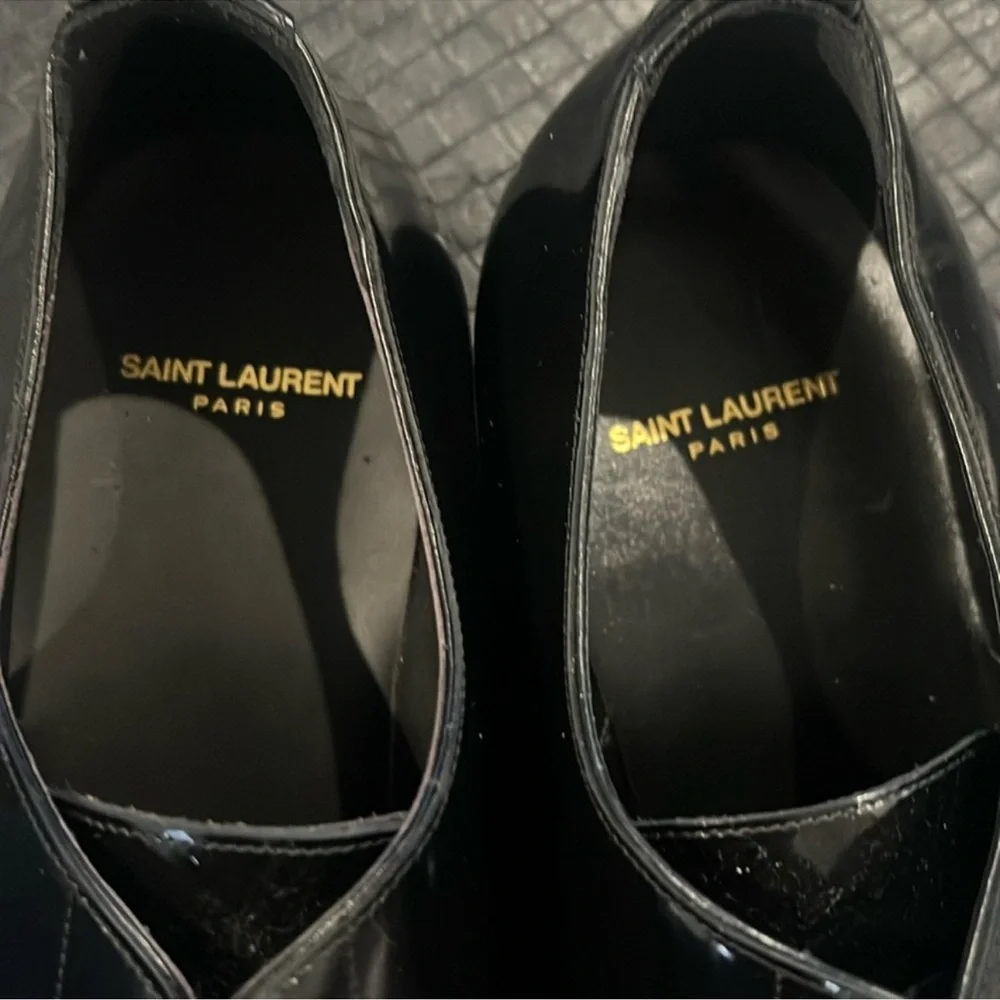New authentic Saint Laurent luxury designer patent leather dress shoes 11.5 - Picture 10 of 17